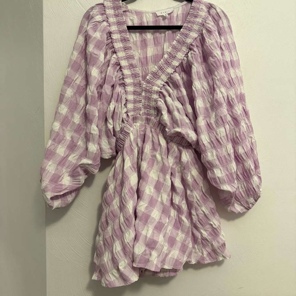 Women’s  Purple Checkered Romper Size Medium